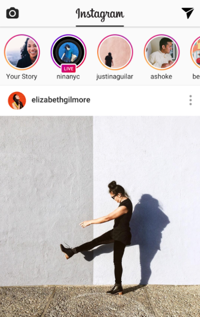 Interfaz de Instagram