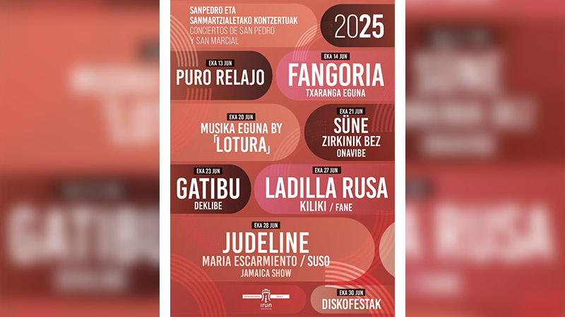 Conciertos de las fiestas de Irun 2025