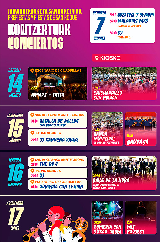 conciertos fiestas portugalete 2026